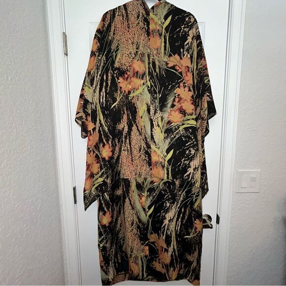 Leslie Fay Floral Print Sleeveless Maxi Dress Long Sleeve Blouse Top 2 Pc. Set - Picture 14 of 15